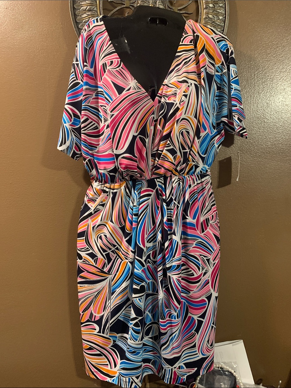 Multicolor V-Neck Dress
